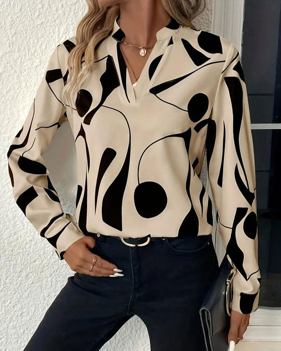 Bluse Abstrakt Geometrisch Print