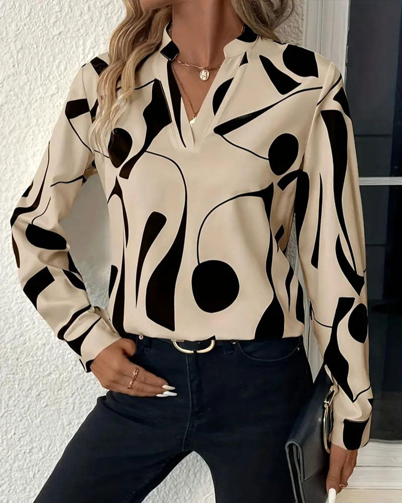 Bluse Abstrakt Geometrisch Print