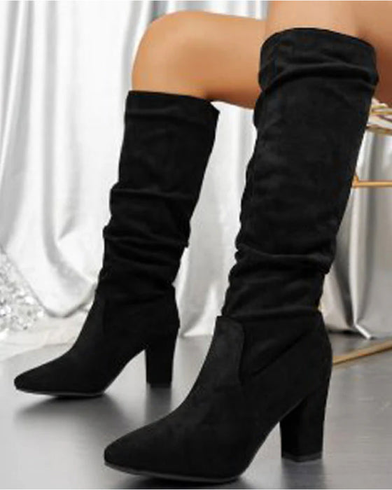💥 Neu eingetroffen – jetzt Bestseller! – Stylische Damen-Stiefel mit hohen Absätzen in Uni-Farbe