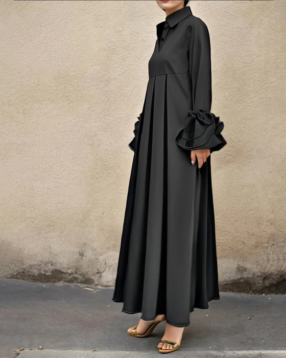 Kleid Mode Hemdkragen ausgestellt