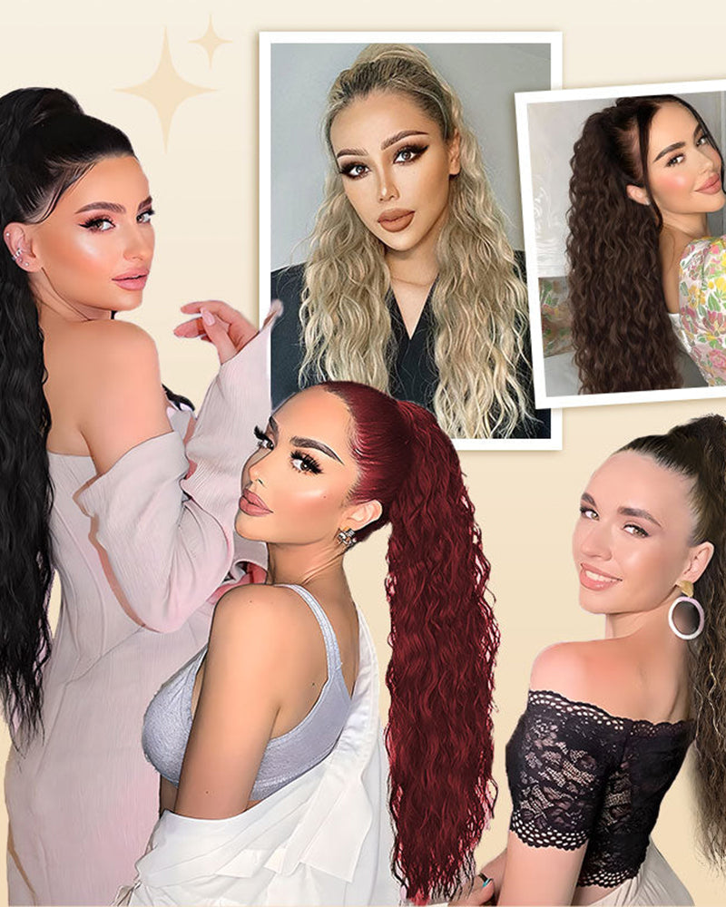 Lange Voluminöse Und Lockige Haarverlängerung