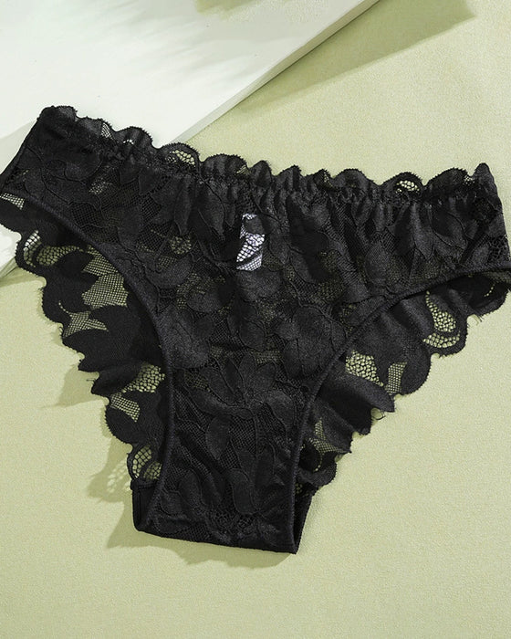 Halbtransparente Damen-Spitzenunterhose