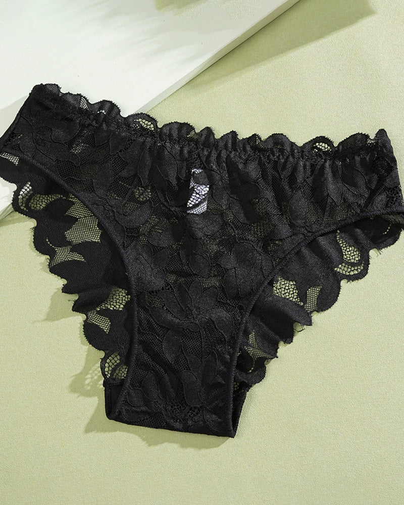 Halbtransparente Damen-Spitzenunterhose