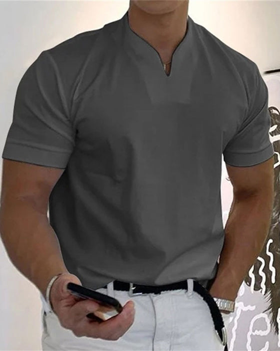 T-Shirt Herren Gentlemans Business Kurzarm Fitness