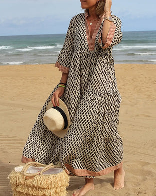 Kleid Mit Rautenmuster Und Weiter Passform