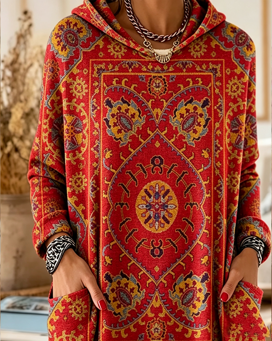 Hoodie Bohemian Druck Mit Kapuze Langlinie