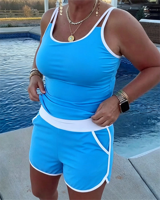 Tankini Mit Farbkontrast Paspelierung Und Biese