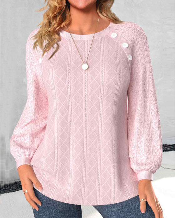 Schlichtes einfarbiges Sweatshirt mit Knöpfen