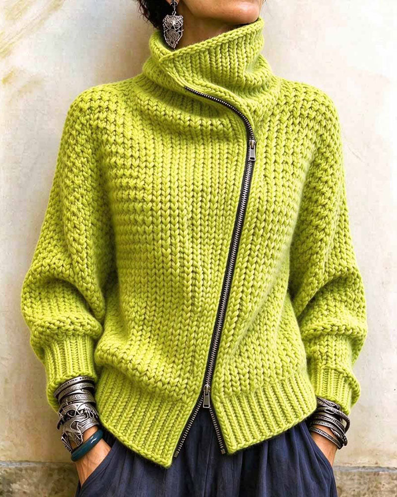 Pullover Hoher Kragen Lange Ärmel