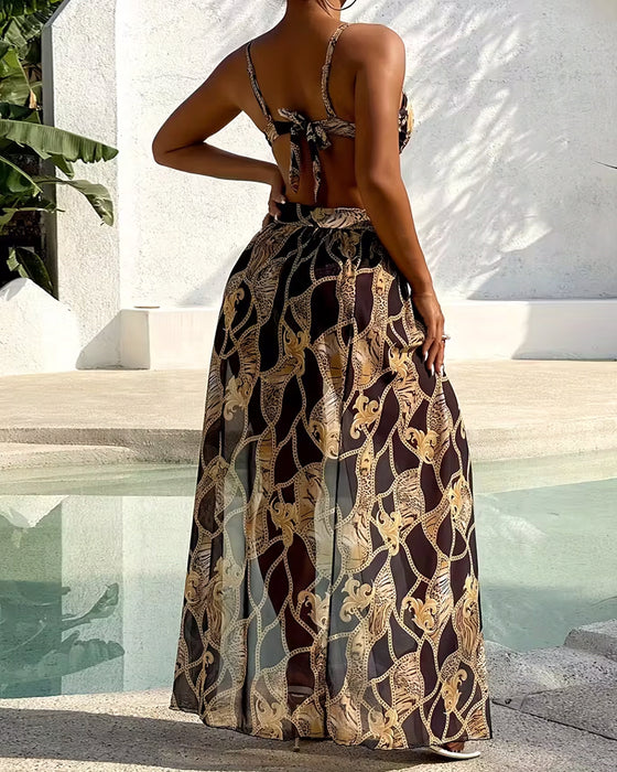 Bikini Leopardenprint Kettenprint