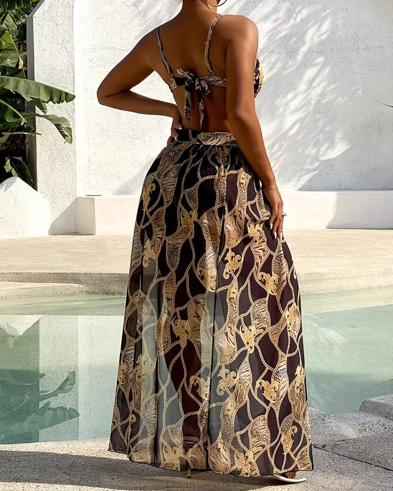 Bikini Leopardenprint Kettenprint