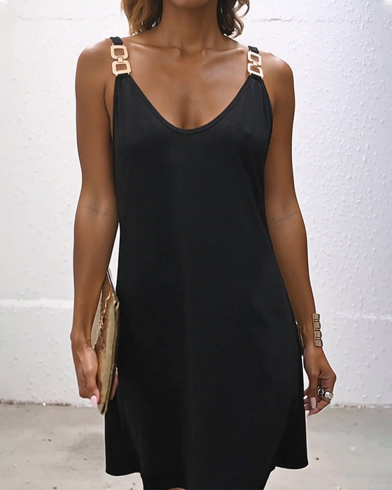 Kleid Lässig Einfarbig Trägerkleid