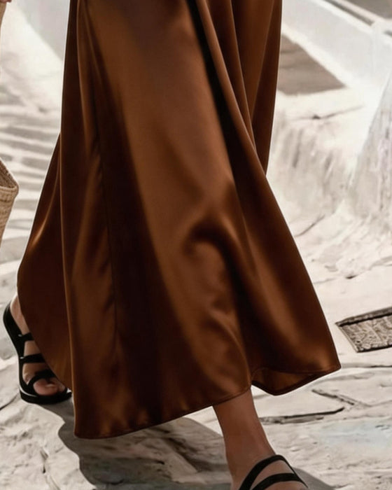 Kleid Ärmellos Rundhals Binden Taille