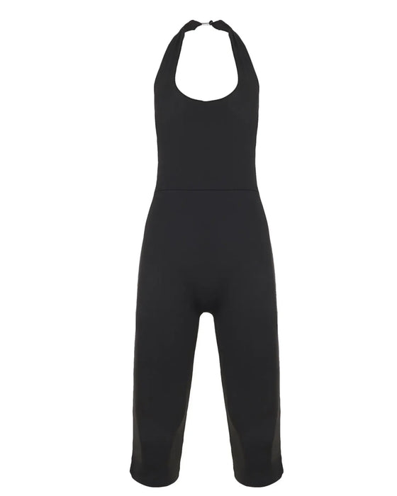 Overall Quadratischer Ausschnitt Ärmellos Tailliert Taille