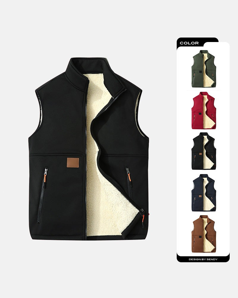 Cardigan Gepolstert Polar Fleece Offene Vorderseite