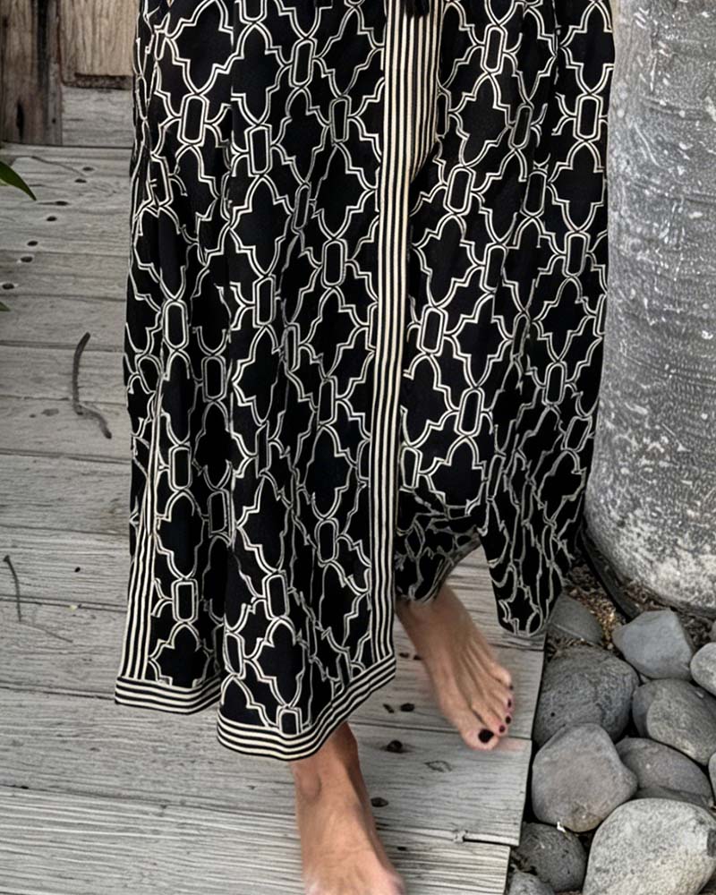 Kleid Geometrisch Druck Maxi