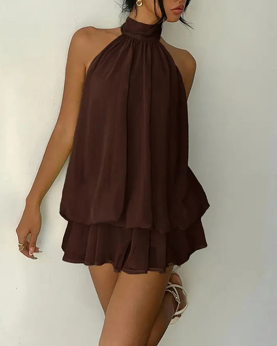 Kleid Neckholder Chiffon Mini