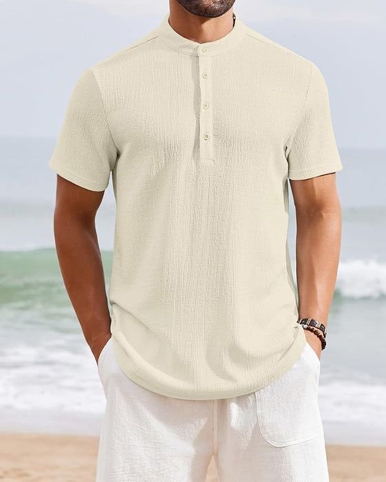 Hemd Einfarbig Locker Henley