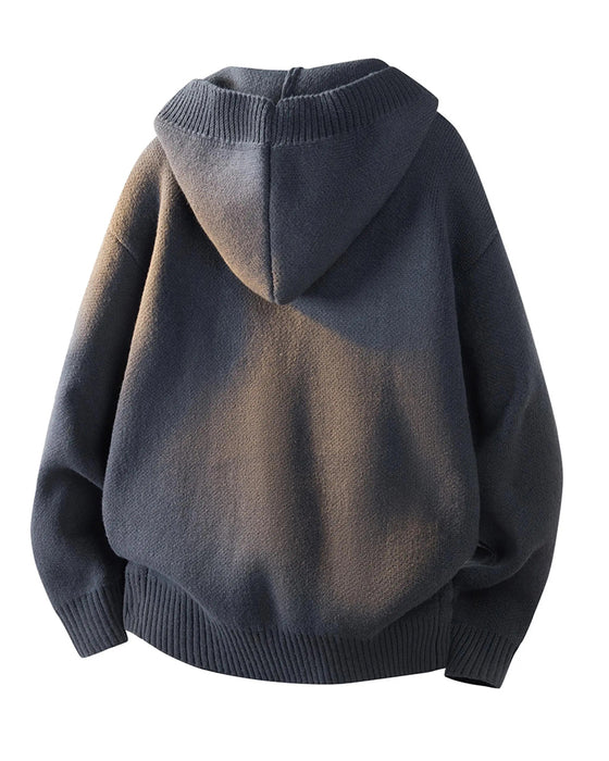 Cardigan Kapuze Knopf Tasche Herren