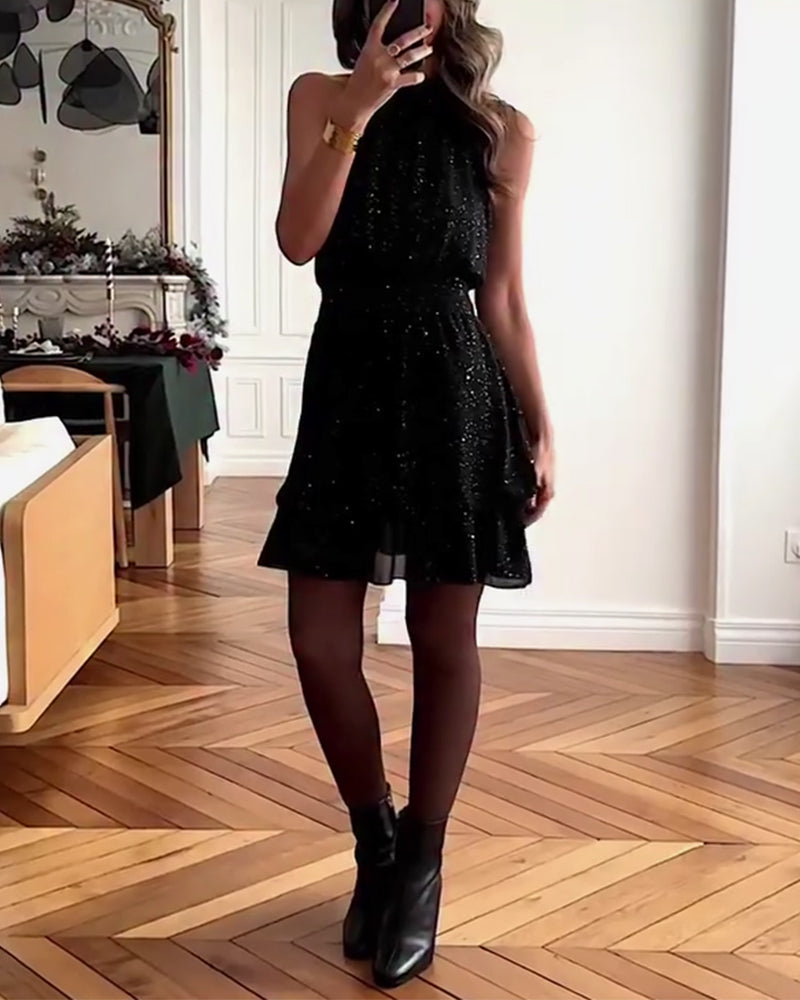 Kleid Ärmellos Sexy Modisch