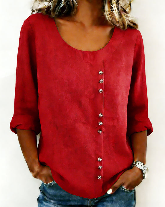 Top Rundhals Langarm