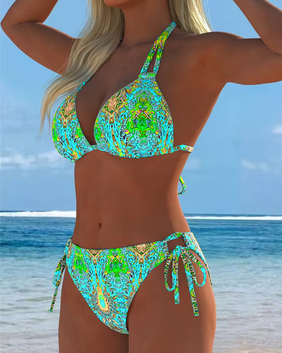 Bikini Farbig Halter Druck