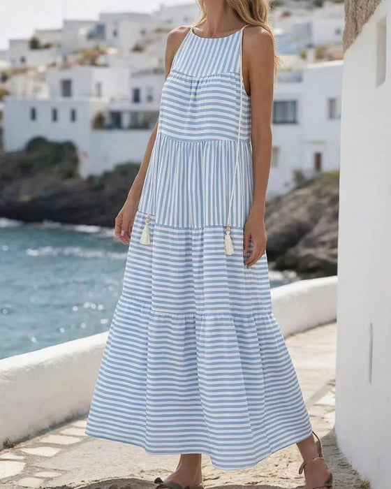 Kleid Gestreift Halter Stufen