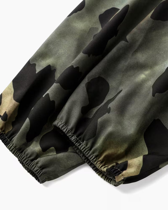 Bluse Tarnung Leopard Druck Schal Binden Puffärmel