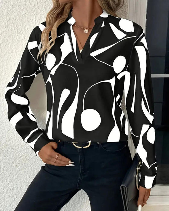 Bluse Abstrakt Geometrisch Print