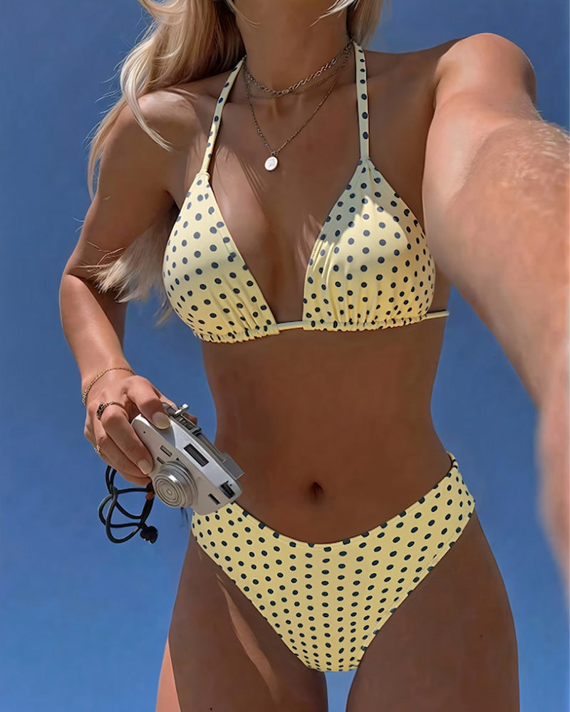 Bikini Trägerlos Tupfen Geteilt