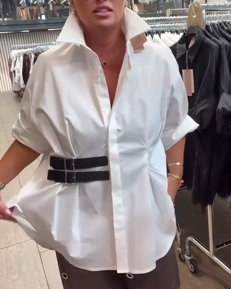 Hemd Gürtelschnallen Design Revers