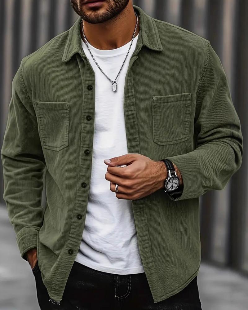 👔 Herren Lässige Cordhemdjacke – Klassische Textur Trifft Alltagskomfort