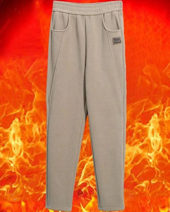 Warme Hochtaillierte Hose mit Wollfutter