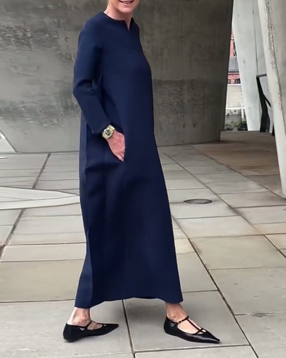 Modisches lässiges Langarmkleid