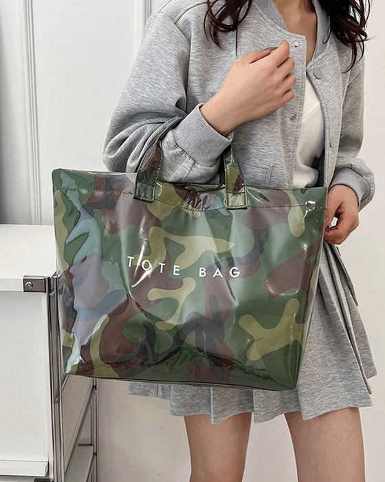 Tragetasche Damen Tarnung Und Blattdruck
