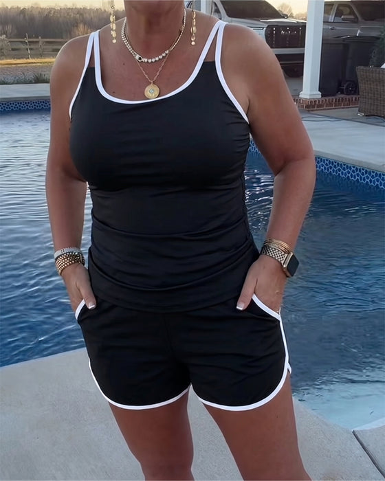 Tankini Mit Farbkontrast Paspelierung Und Biese