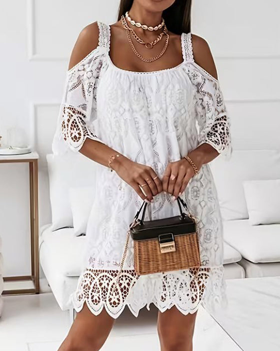 Kleid Spitze Cold Shoulder