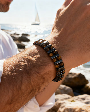 Natürliches Tigerauge Stein Armband