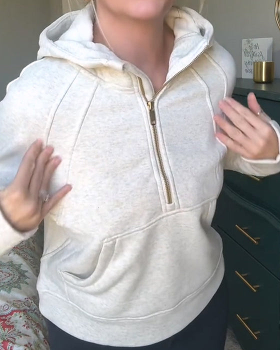 Langarm‑Kapuzenpullover Mit Reißverschluss