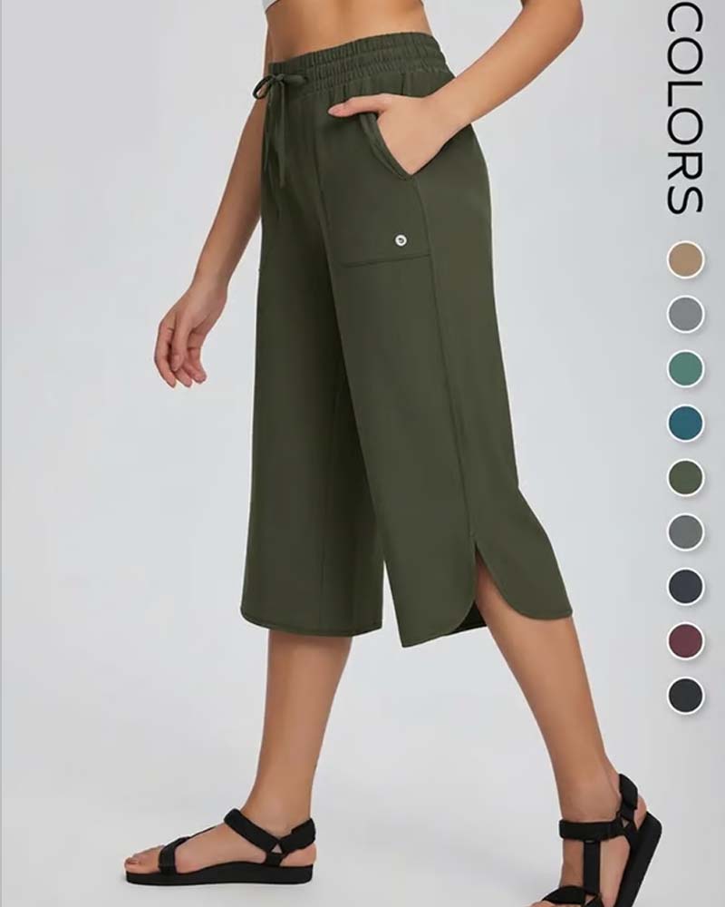 👖 Capris Damen Weites Bein Yoga