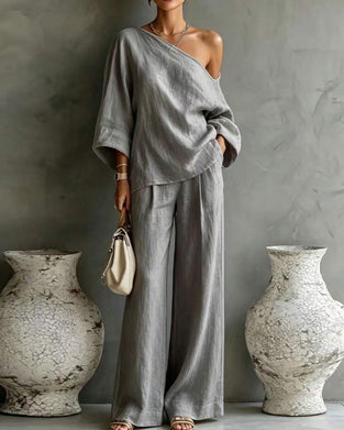 Set Ein Schulter Asymmetrisch Breites Bein Hose
