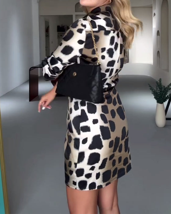 Kleid lässig schmal Leopardenmuster