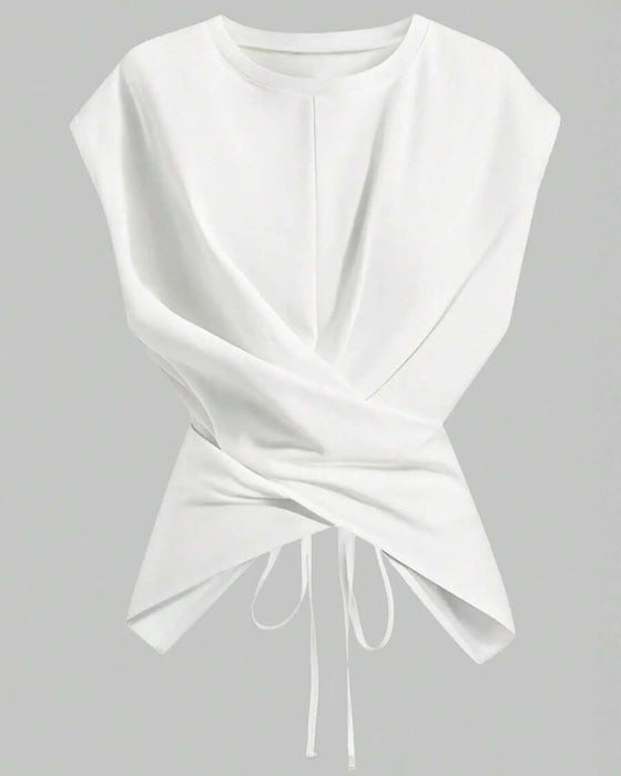 Top A Kreuzband Saum Cropped
