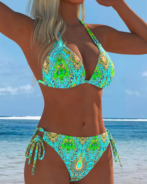 Bikini Farbig Halter Druck