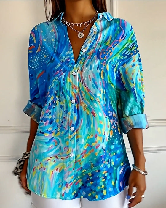 Hemd Farbverlauf Button-Down bedruckt