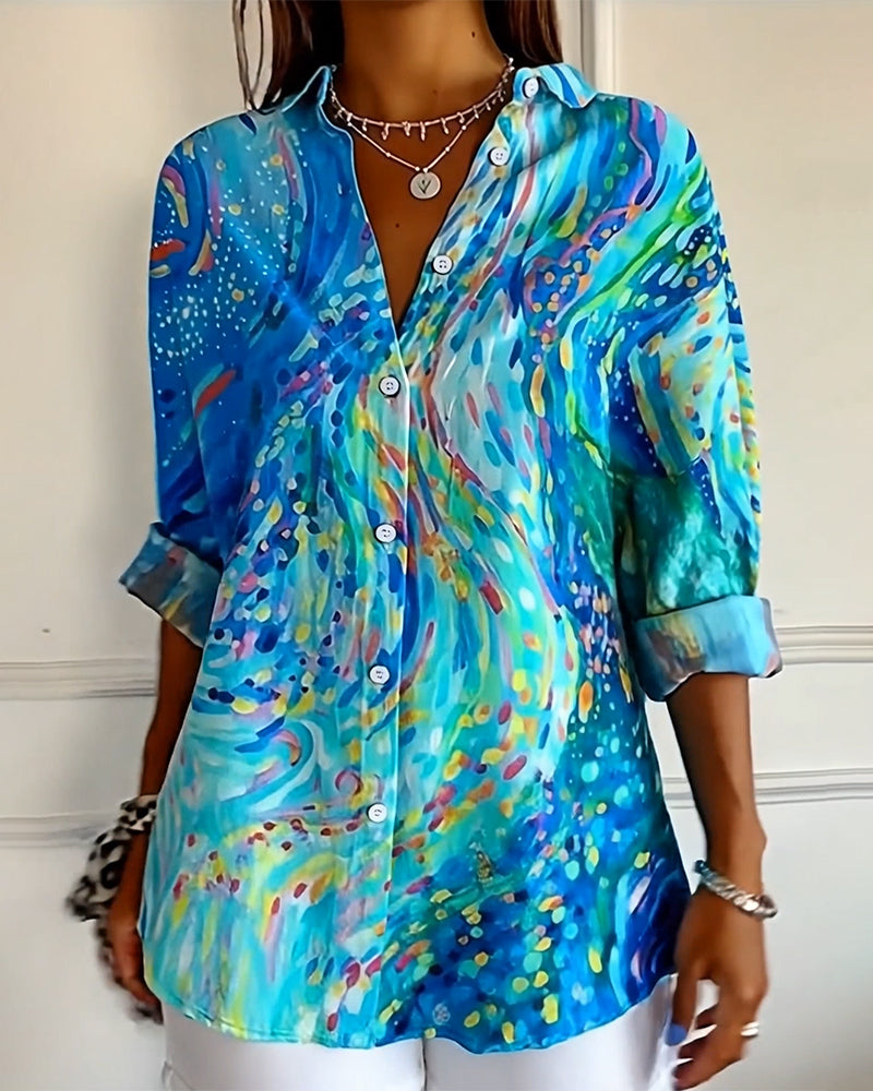 Hemd Farbverlauf Button-Down bedruckt