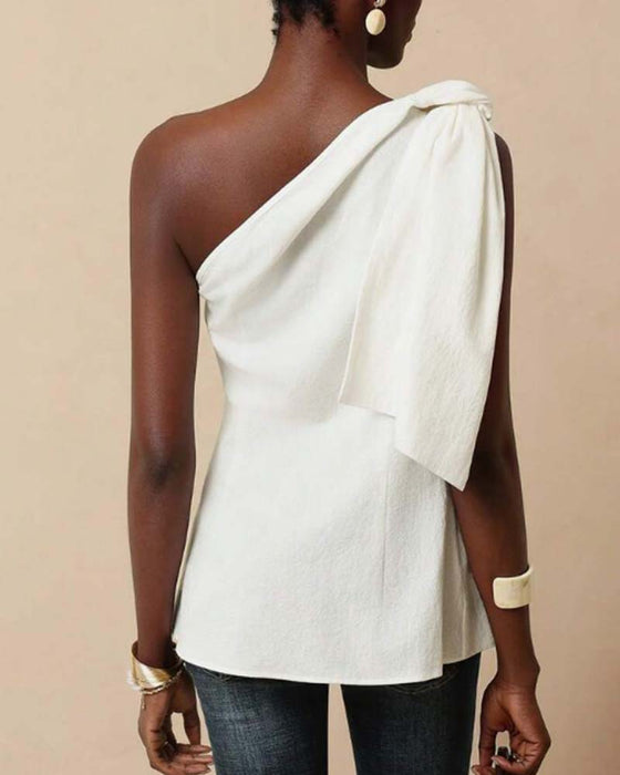 Bluse Off-Shoulder Kreuz Bindung Design