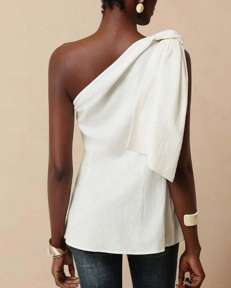 Bluse Off-Shoulder Kreuz Bindung Design