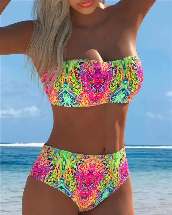 Bikini Bandeau Bedruckt
