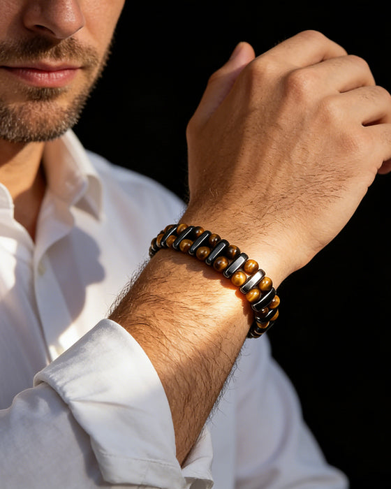 Natürliches Tigerauge Stein Armband